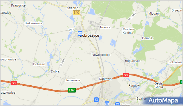 mapa Nowosiedlice, Nowosiedlice na mapie Targeo