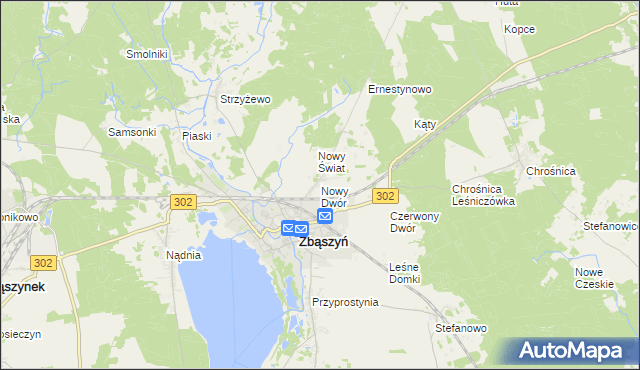 mapa Nowy Dwór gmina Zbąszyń, Nowy Dwór gmina Zbąszyń na mapie Targeo