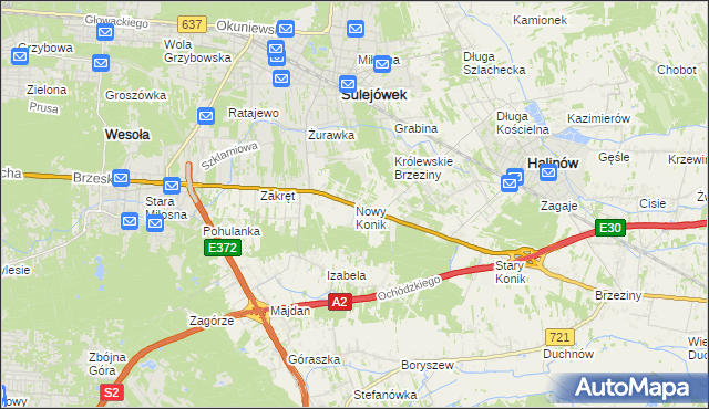 mapa Nowy Konik, Nowy Konik na mapie Targeo