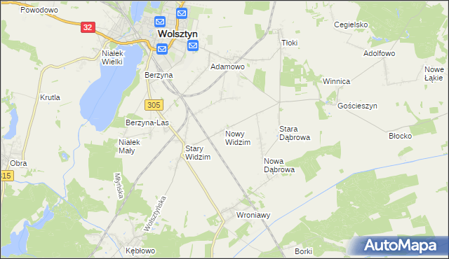 mapa Nowy Widzim, Nowy Widzim na mapie Targeo