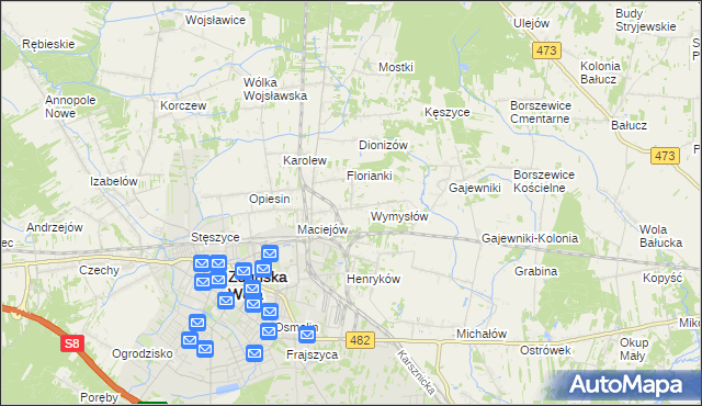mapa Ochraniew, Ochraniew na mapie Targeo
