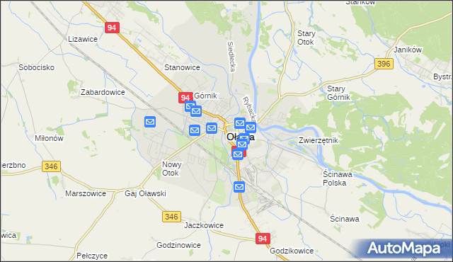 mapa Oława, Oława na mapie Targeo