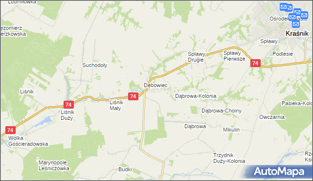 mapa Olbięcin, Olbięcin na mapie Targeo