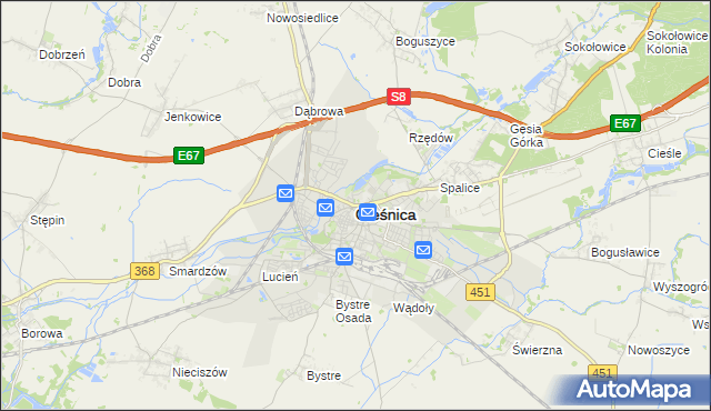 mapa Oleśnica, Oleśnica na mapie Targeo