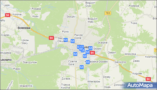 mapa Olkusz, Olkusz na mapie Targeo