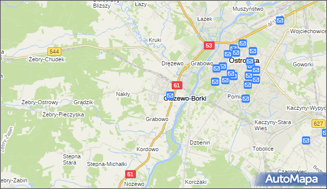 mapa Olszewo-Borki, Olszewo-Borki na mapie Targeo