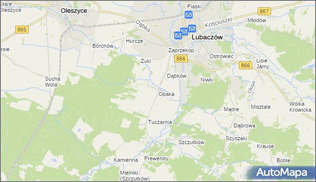 mapa Opaka, Opaka na mapie Targeo
