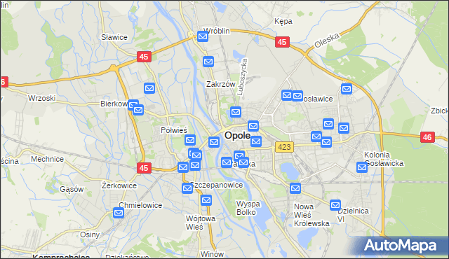 mapa Opola, Opole na mapie Targeo