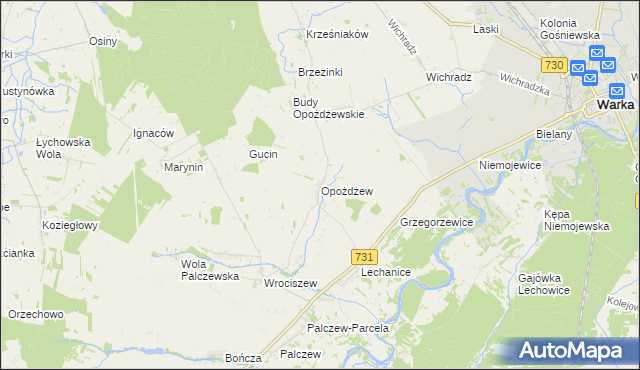 mapa Opożdżew, Opożdżew na mapie Targeo