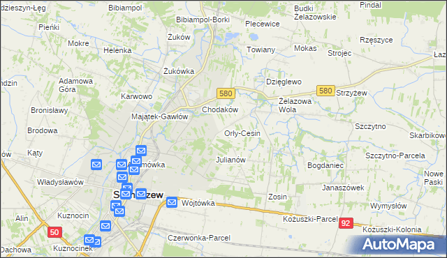 mapa Orły-Cesin, Orły-Cesin na mapie Targeo