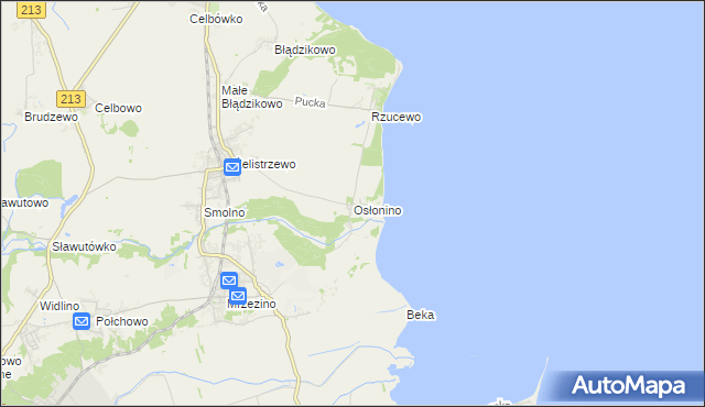 mapa Osłonino, Osłonino na mapie Targeo