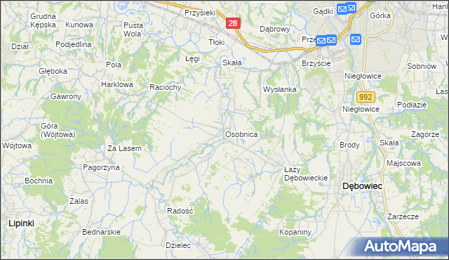 mapa Osobnica, Osobnica na mapie Targeo