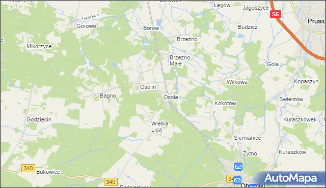 mapa Osola, Osola na mapie Targeo