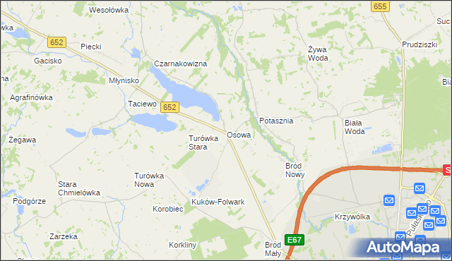 mapa Osowa gmina Suwałki, Osowa gmina Suwałki na mapie Targeo