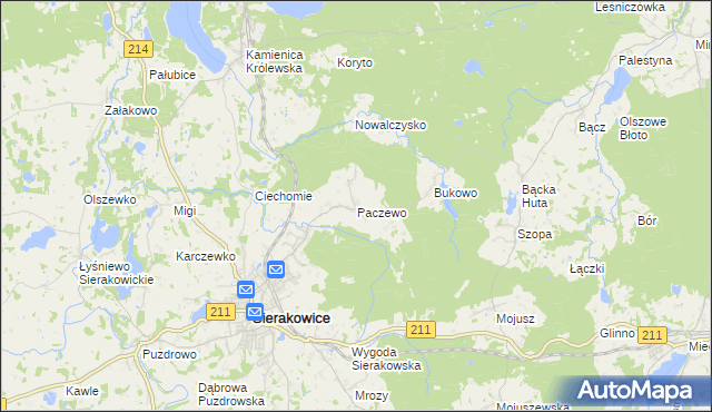 mapa Paczewo, Paczewo na mapie Targeo