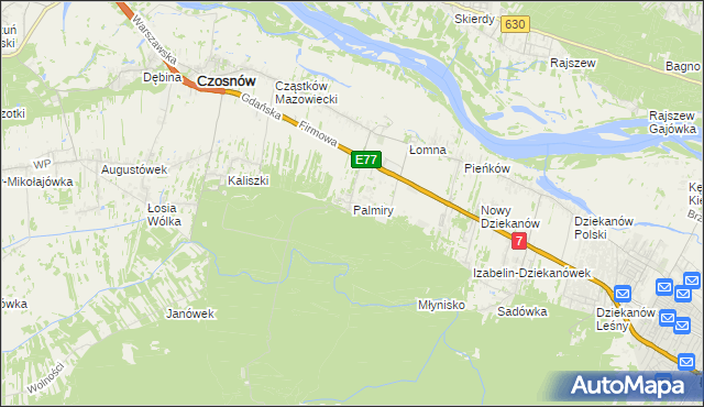 mapa Palmiry, Palmiry na mapie Targeo