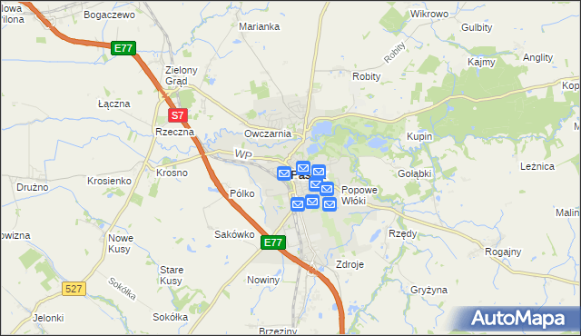 mapa Pasłęk, Pasłęk na mapie Targeo