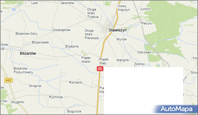 mapa Piątek Mały, Piątek Mały na mapie Targeo