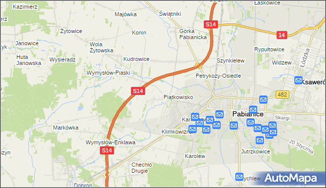 mapa Piątkowisko, Piątkowisko na mapie Targeo