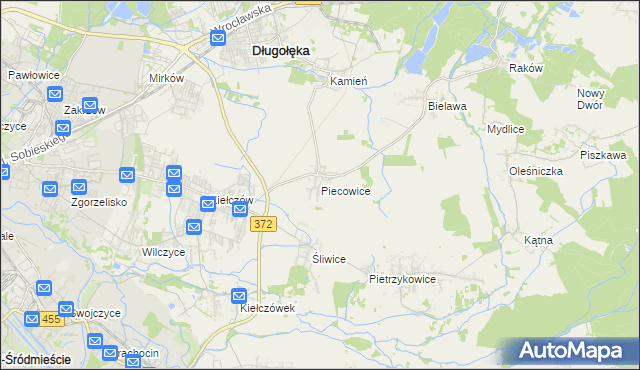 mapa Piecowice, Piecowice na mapie Targeo