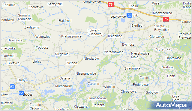 mapa Pierzchów, Pierzchów na mapie Targeo