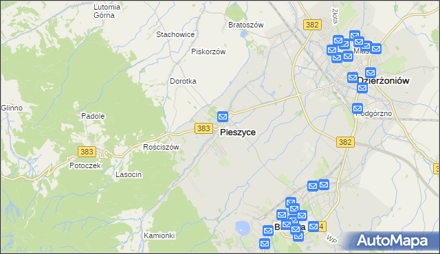 mapa Pieszyce, Pieszyce na mapie Targeo