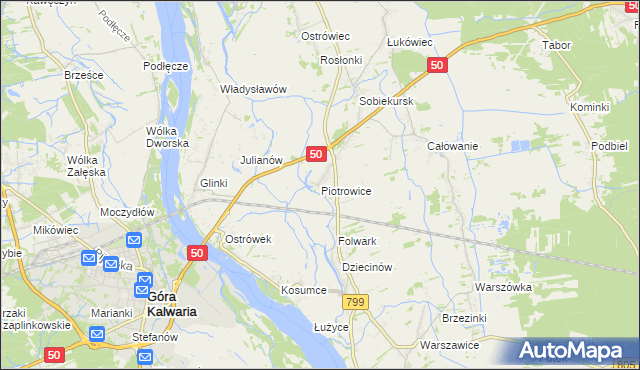 mapa Piotrowice gmina Karczew, Piotrowice gmina Karczew na mapie Targeo