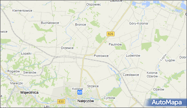 mapa Piotrowice gmina Nałęczów, Piotrowice gmina Nałęczów na mapie Targeo