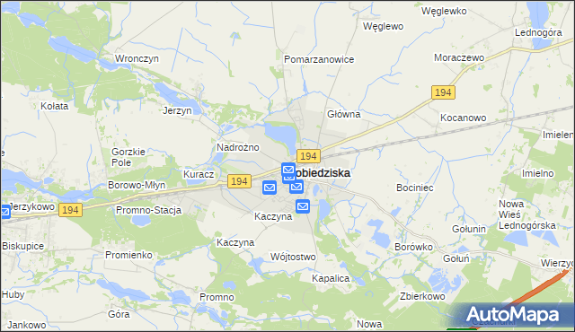 mapa Pobiedziska, Pobiedziska na mapie Targeo