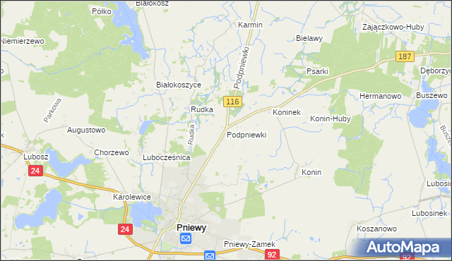 mapa Podpniewki, Podpniewki na mapie Targeo
