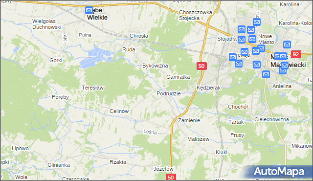 mapa Podrudzie, Podrudzie na mapie Targeo
