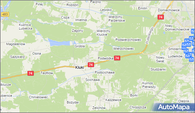 mapa Podwódka, Podwódka na mapie Targeo