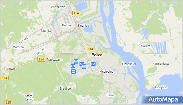 mapa Police, Police na mapie Targeo