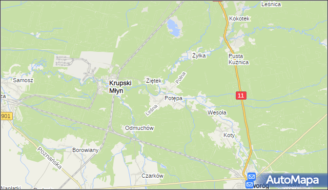 mapa Potępa, Potępa na mapie Targeo