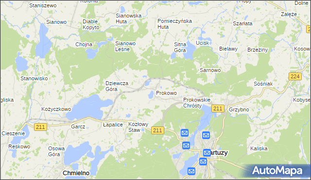 mapa Prokowo, Prokowo na mapie Targeo