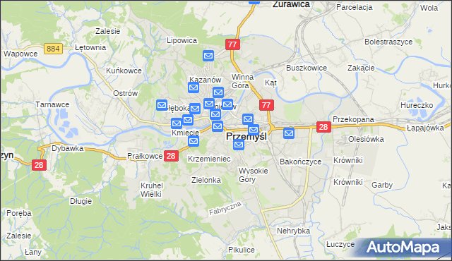 mapa Przemyśla, Przemyśl na mapie Targeo