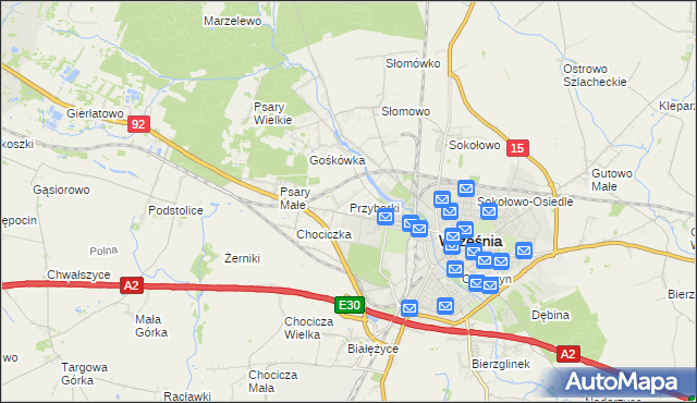 mapa Przyborki, Przyborki na mapie Targeo