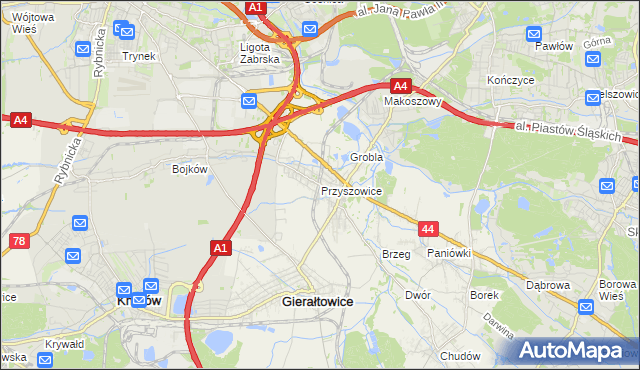 mapa Przyszowice, Przyszowice na mapie Targeo