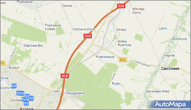 mapa Pułankowice, Pułankowice na mapie Targeo