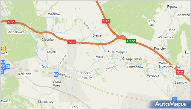 mapa Pulki, Pulki na mapie Targeo