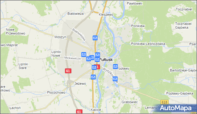 mapa Pułtusk, Pułtusk na mapie Targeo