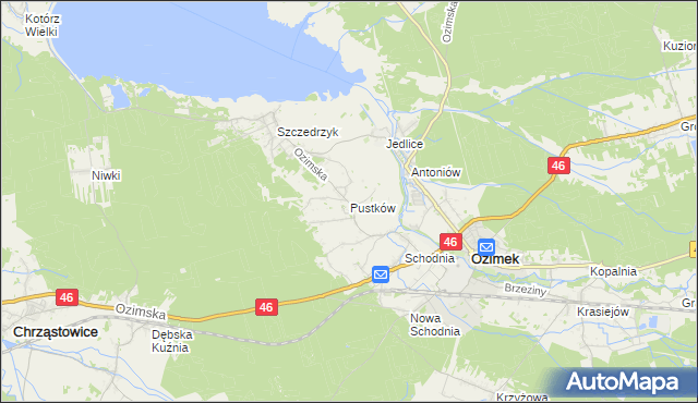 mapa Pustków gmina Ozimek, Pustków gmina Ozimek na mapie Targeo