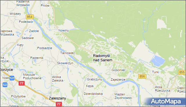 mapa Radomyśl nad Sanem, Radomyśl nad Sanem na mapie Targeo