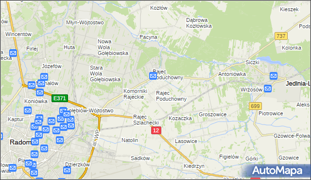 mapa Rajec Poduchowny, Rajec Poduchowny na mapie Targeo