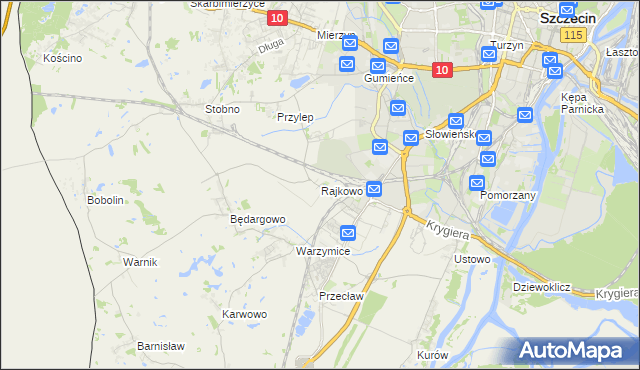mapa Rajkowo, Rajkowo na mapie Targeo