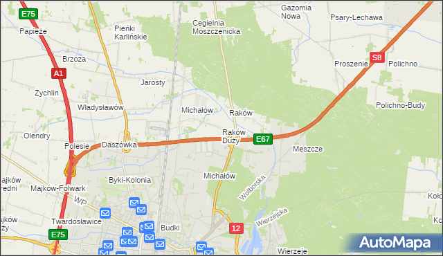 mapa Raków Duży, Raków Duży na mapie Targeo