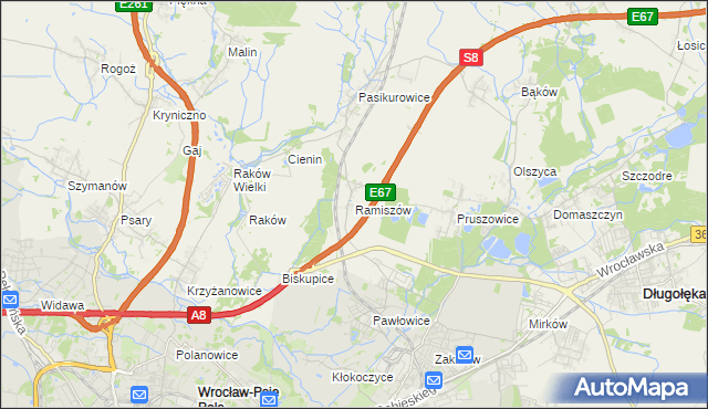 mapa Ramiszów, Ramiszów na mapie Targeo