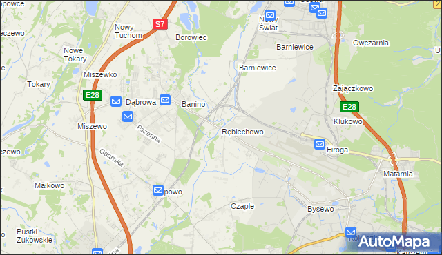 mapa Rębiechowo, Rębiechowo na mapie Targeo