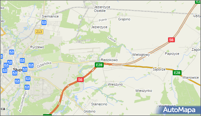 mapa Redzikowo, Redzikowo na mapie Targeo