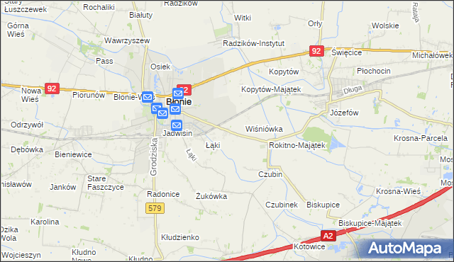 mapa Rokitno gmina Błonie, Rokitno gmina Błonie na mapie Targeo